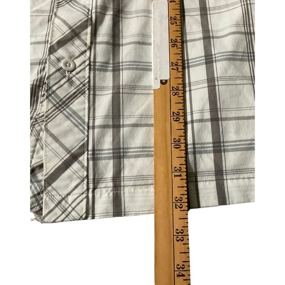 Cabelas Cool Max Mens Gray Plaid Short Sleeve Button Down Shirt Size 2XL - Picture 7 of 9